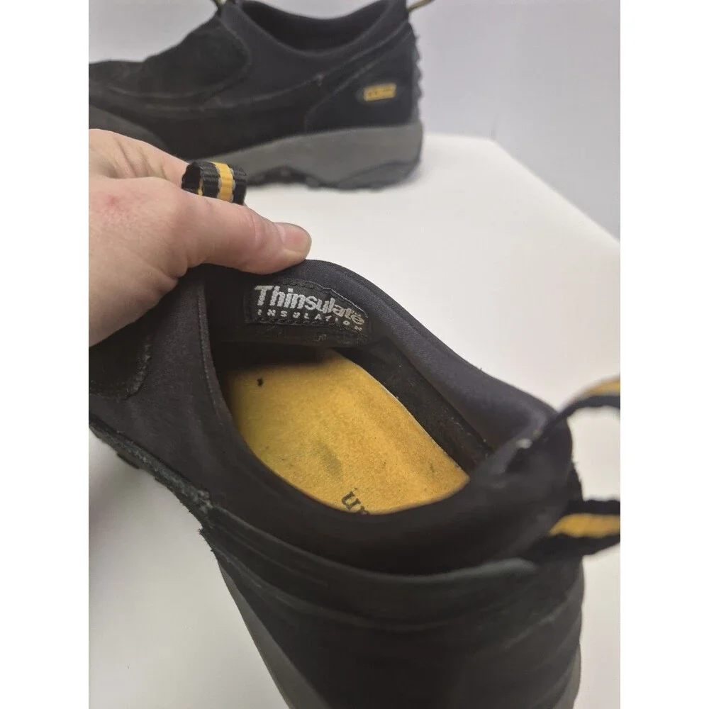LL Bean Womens Thinsulate Black Suede Slip-On Comfort Shoes Size 7